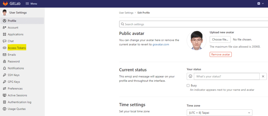 GitLab Generate Personal Access Token