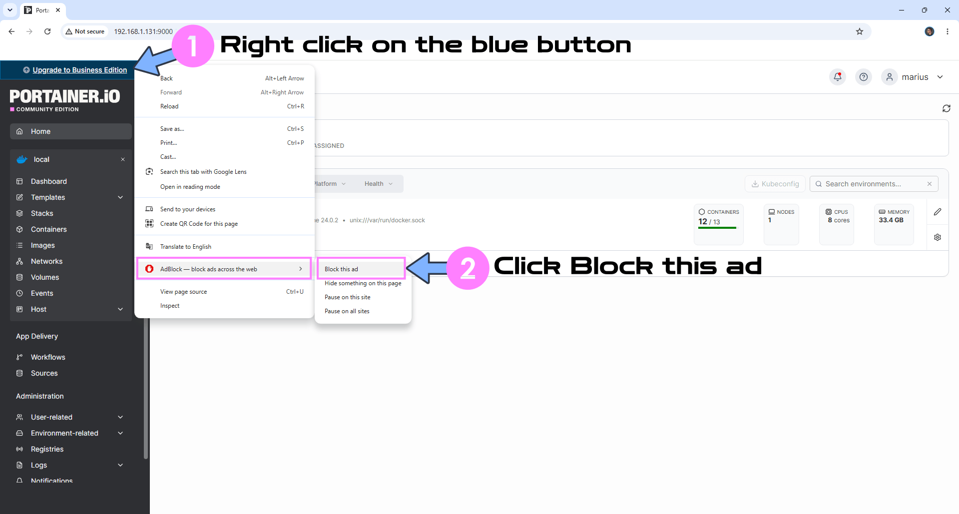 右鍵選擇 Block this ad