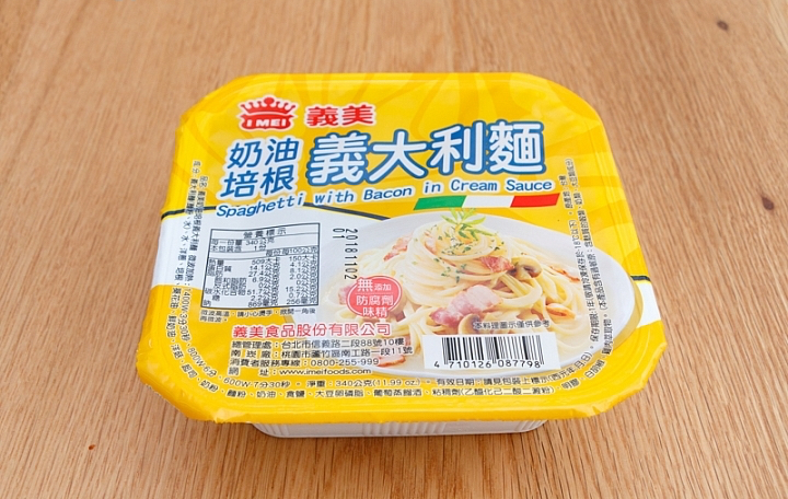 義美奶油培根義大利麵商品照片