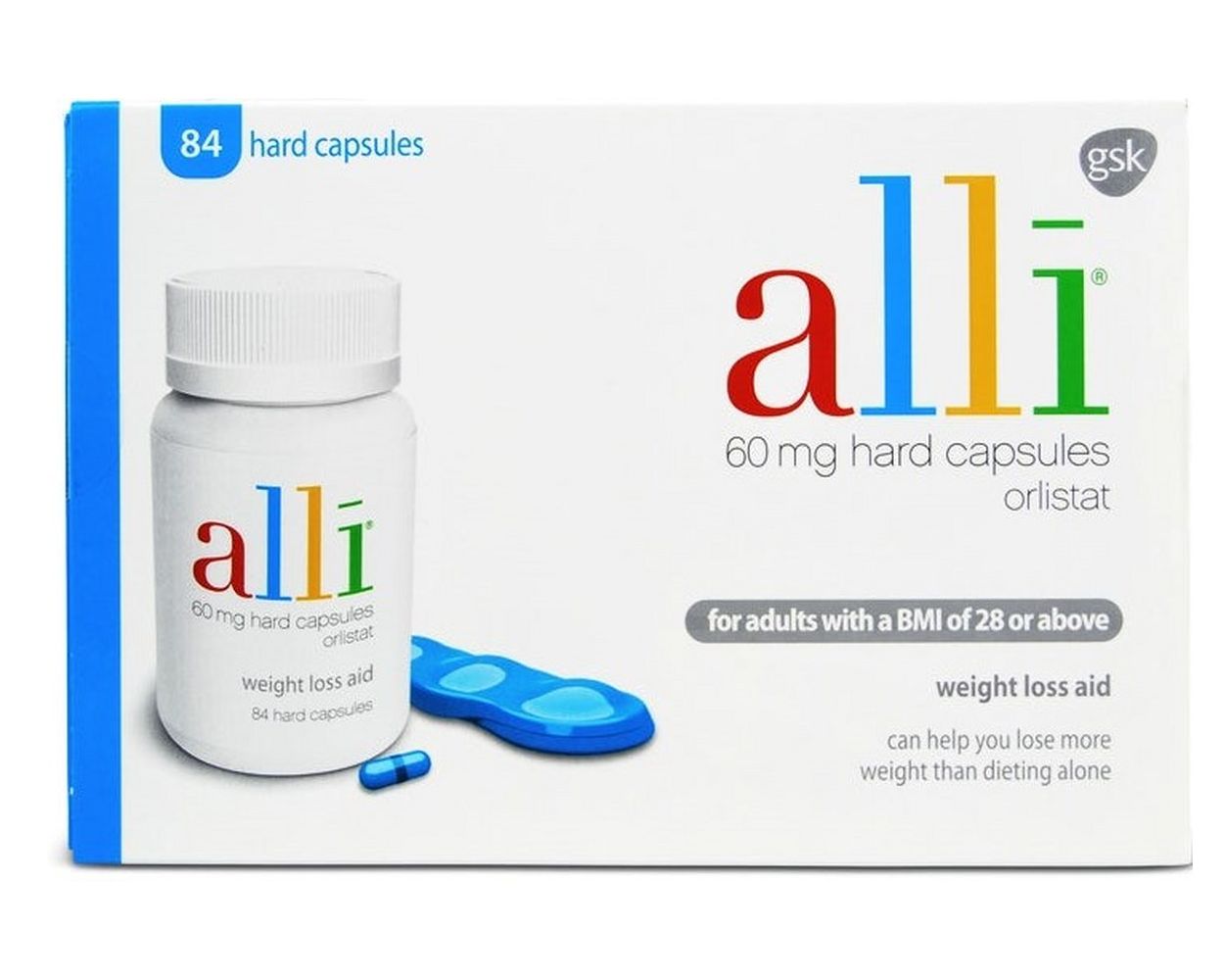 英國 alli 60 mg 外盒正面商品圖