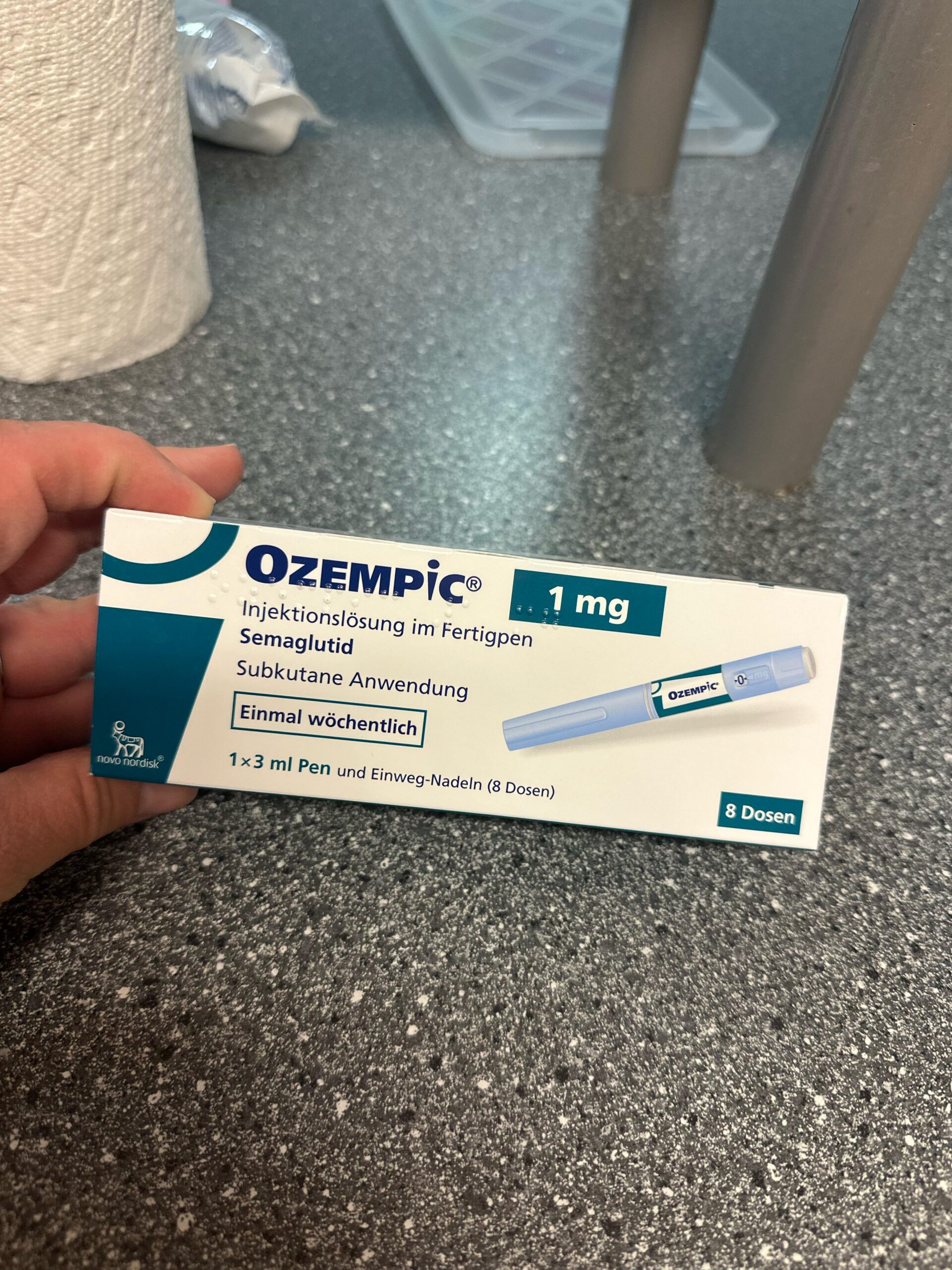 德國 Ozempic 1 mg、3 mL、8 劑外盒使用者實拍