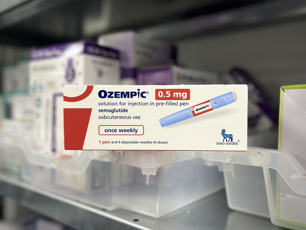 英國藥局中的 Ozempic 0.5 mg 外盒