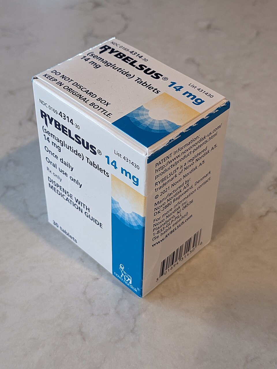 美國標示的 Rybelsus 14 mg 外盒