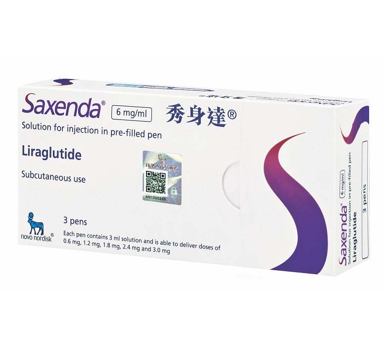 Saxenda 外盒與預填充注射筆