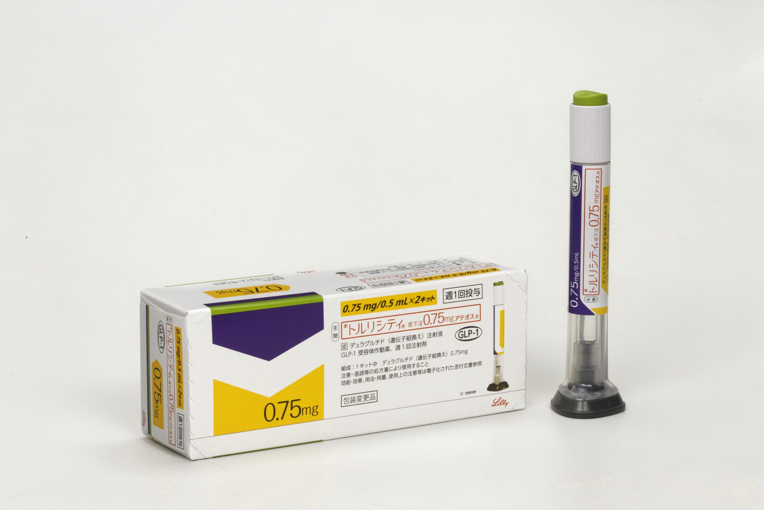日本トルリシティ 0.75 mg 外盒與 ATEOS 單次注射器