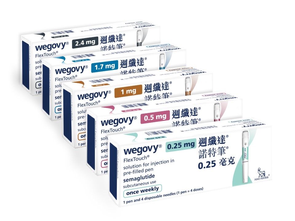 台灣週纖達 Wegovy 多劑量外盒與 FlexTouch 注射筆