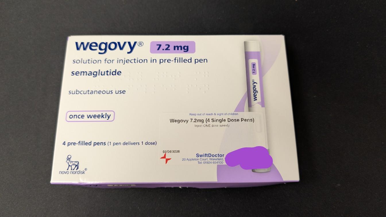 英國使用者分享的 Wegovy 7.2 mg 外盒實拍