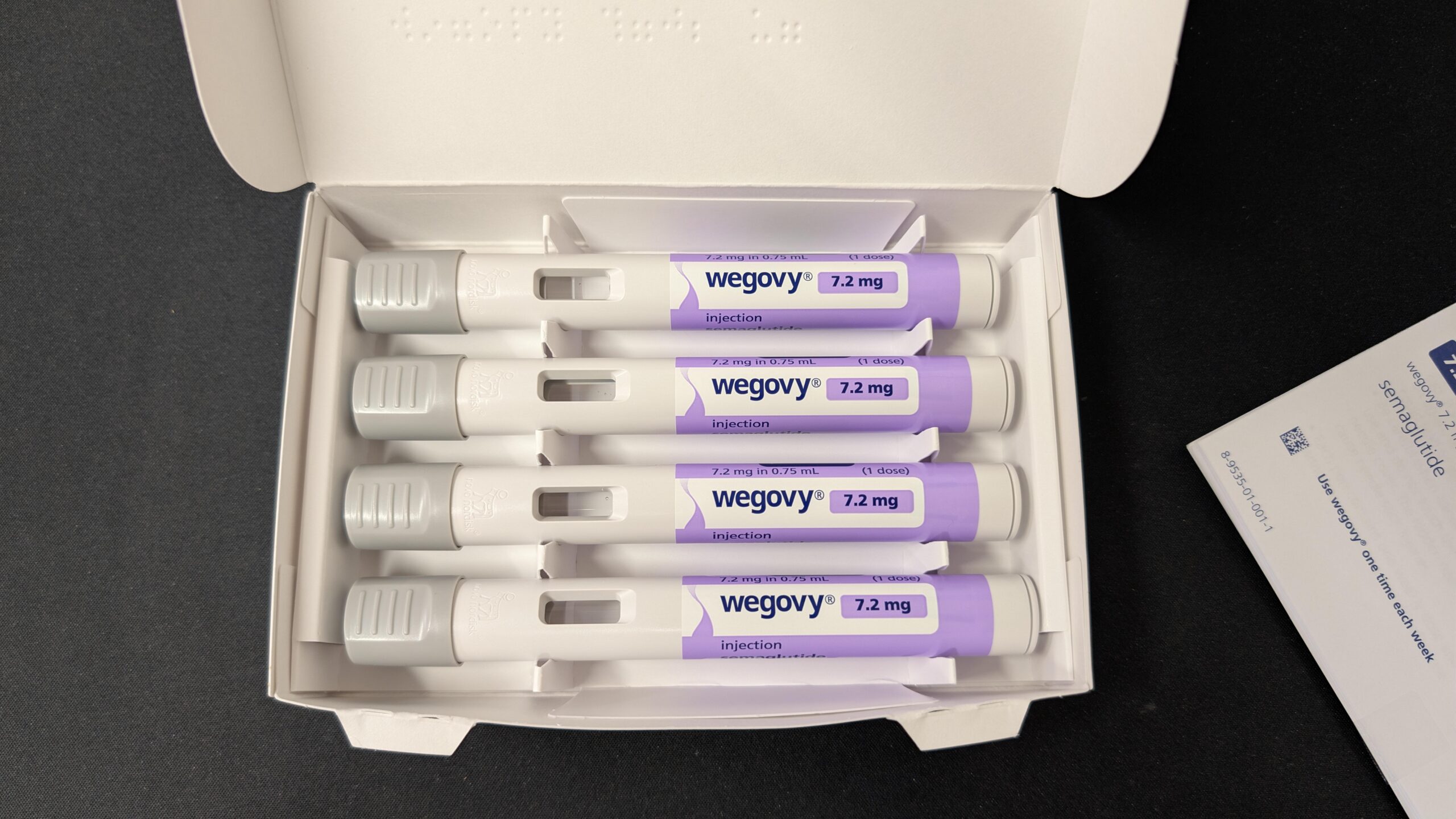 英國使用者開盒分享的 Wegovy 7.2 mg 四支單次注射筆
