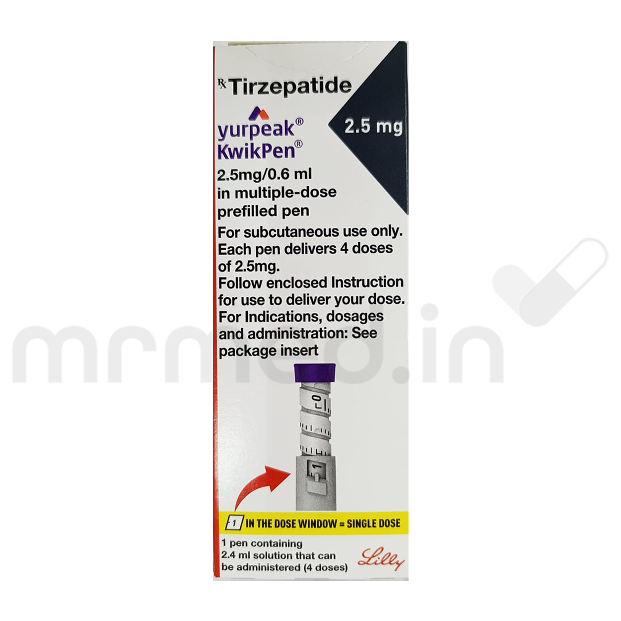 印度 Yurpeak KwikPen 2.5 mg 外盒正面照片
