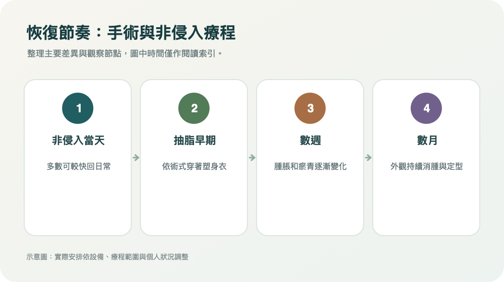 恢復節奏:手術與非侵入療程