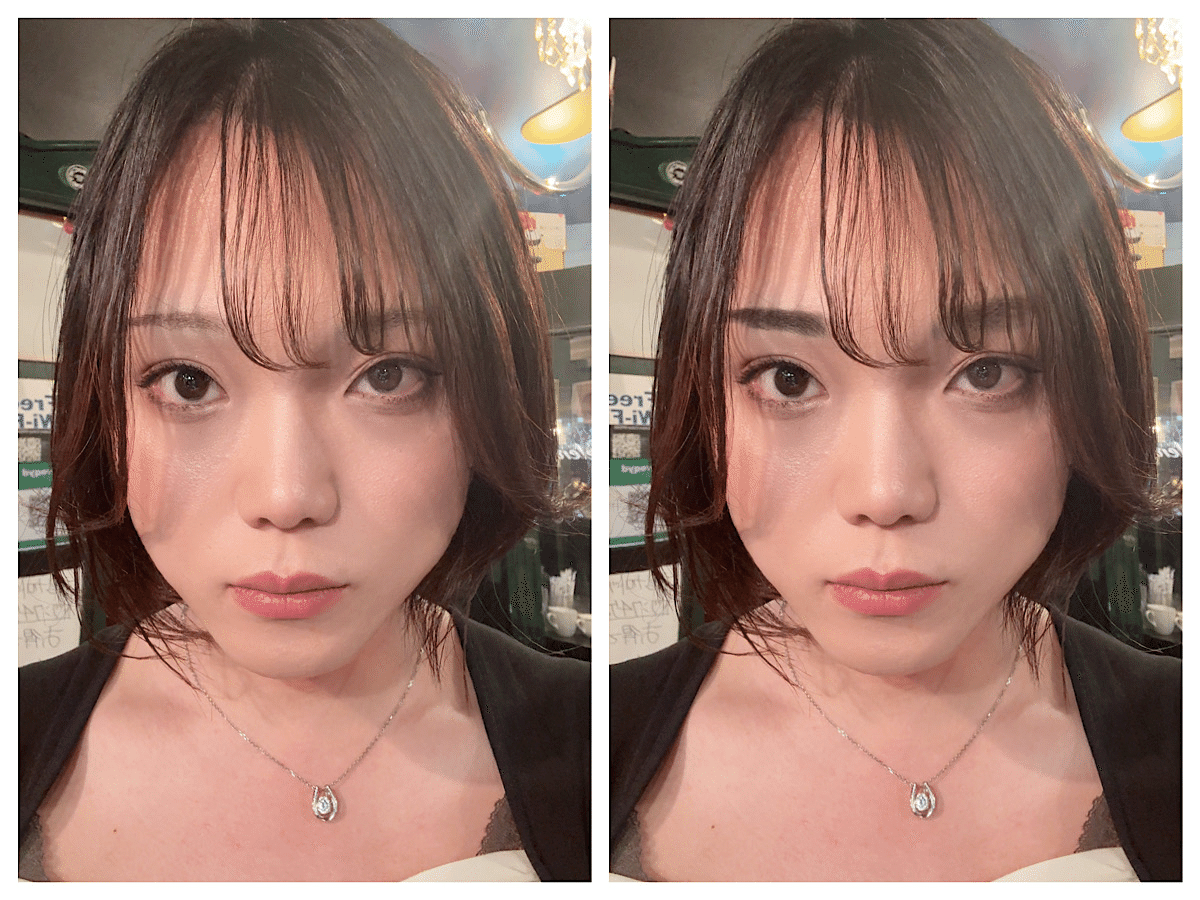 同一眉形以不同眉尾角度呈現的示例二