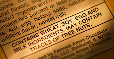 美國 FDA 食品包裝標籤上的過敏原聲明實例