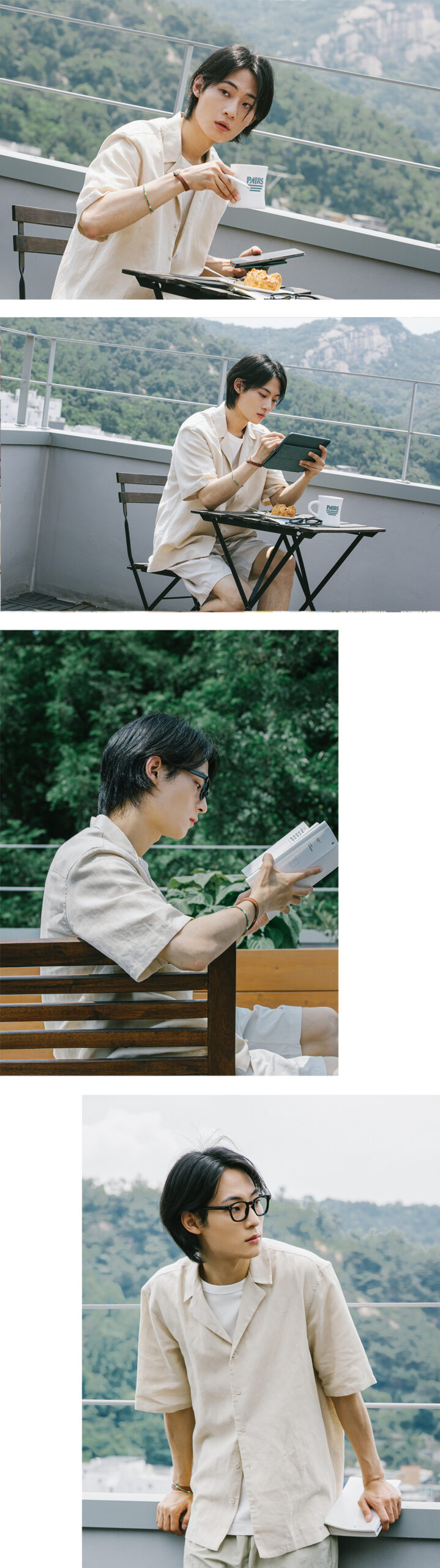 韓國男士 Leaf cut 原文案例組圖,呈現中分瀏海、臉側髮束和後側長度