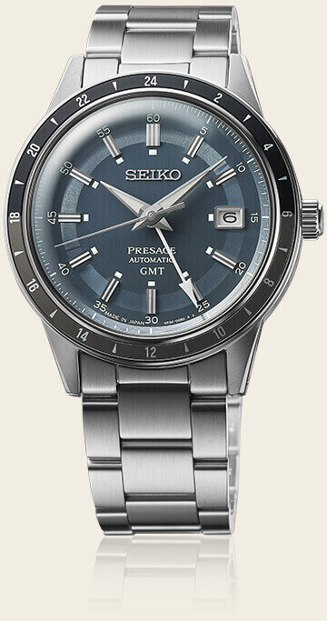 Seiko Presage SARY229 藍面 GMT 腕錶正面