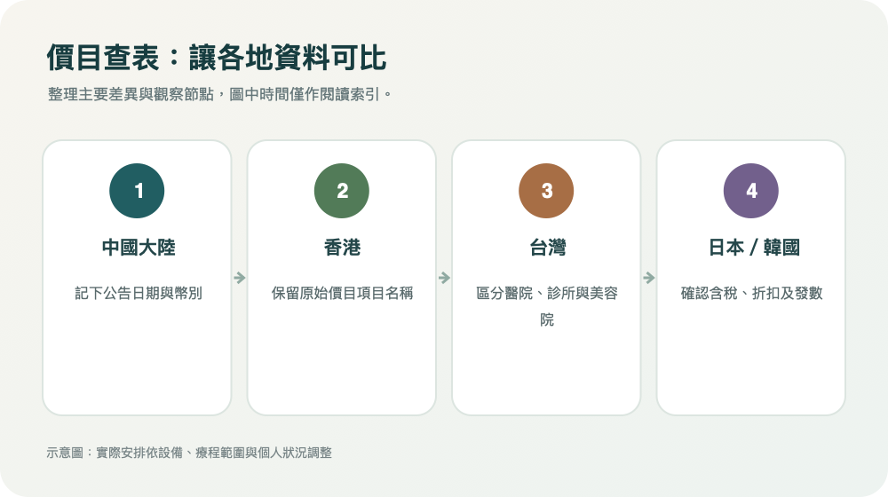 價目查表:讓各地資料可比