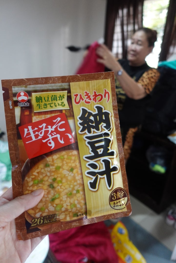 消費者實拍旭松「袋入生みそずい ひきわり納豆汁3食」外袋