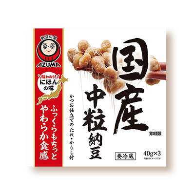 あづま食品國產中粒納豆外包裝