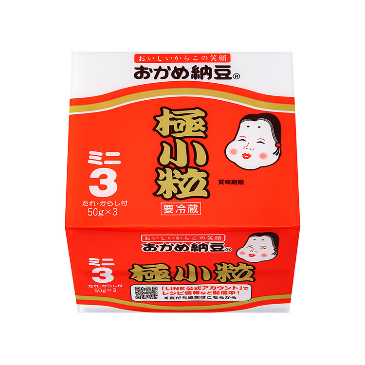おかめ納豆「極小粒ミニ3」外包裝