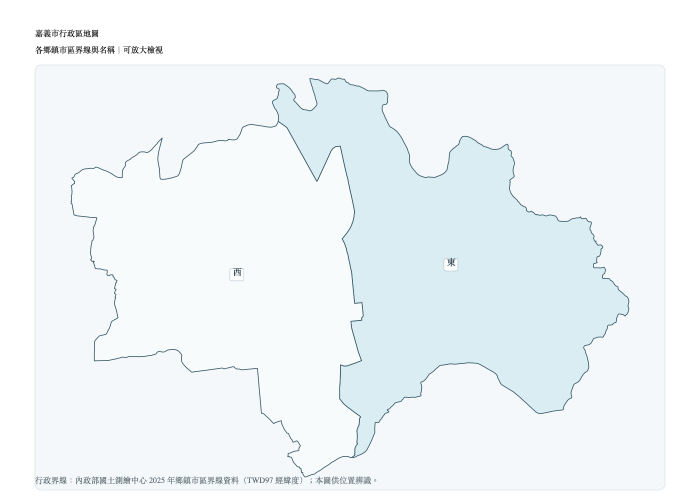嘉義市鄉鎮市區界線地圖