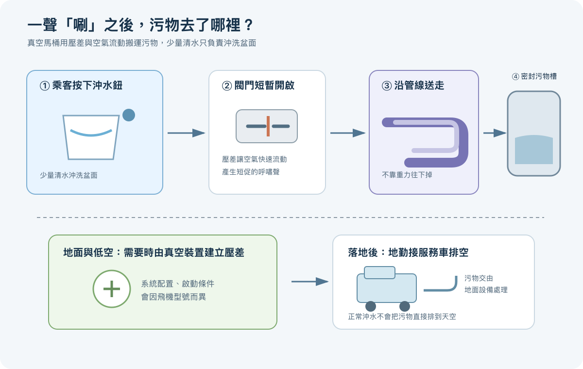 飛機真空馬桶與污物清運流程