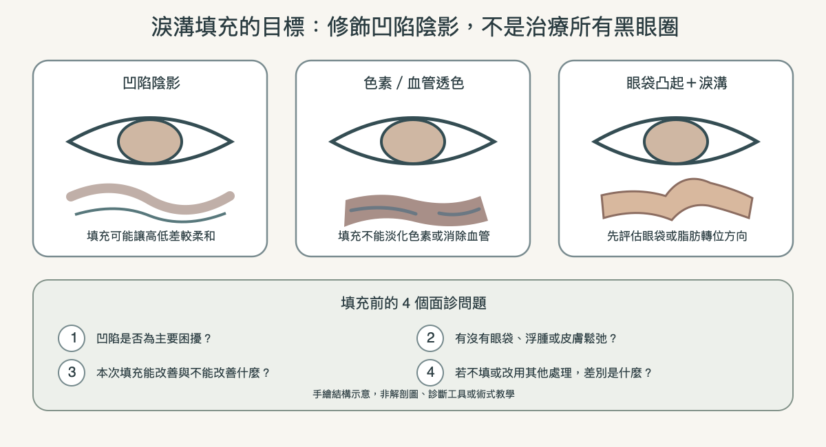 淚溝填充處理凹陷陰影的目標與評估流程